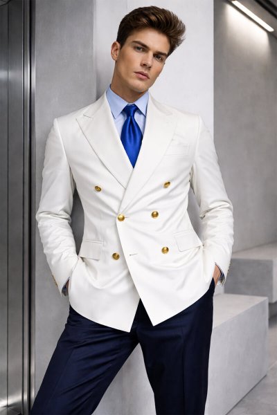 Men's cross-buttoned jacket
